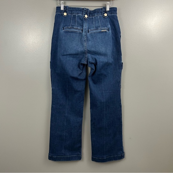 White House Black Market High Rise Wide Leg Cargo Jeans Size 2 - Picture 7 of 14